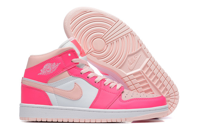 Women's Running Weapon Air Jordan 1 White/Pink Shoes 0344 Women's Running Weapon Air Jordan 1 White/Pink Shoes 0344